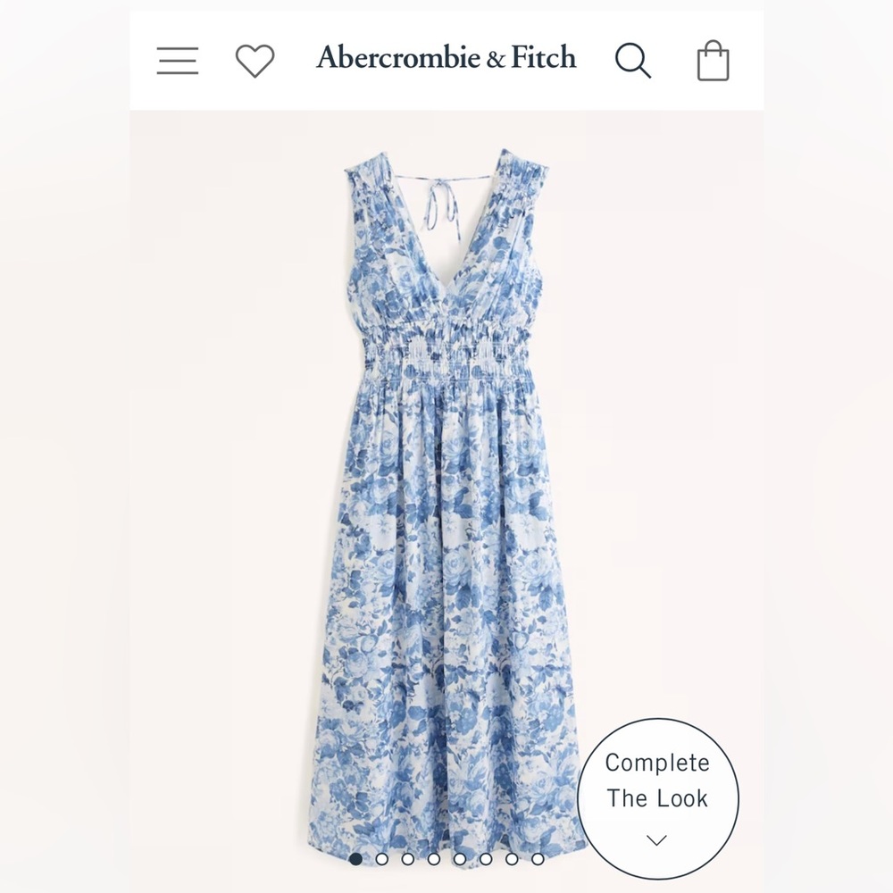 Blue and white floral print Abercrombie dress size L